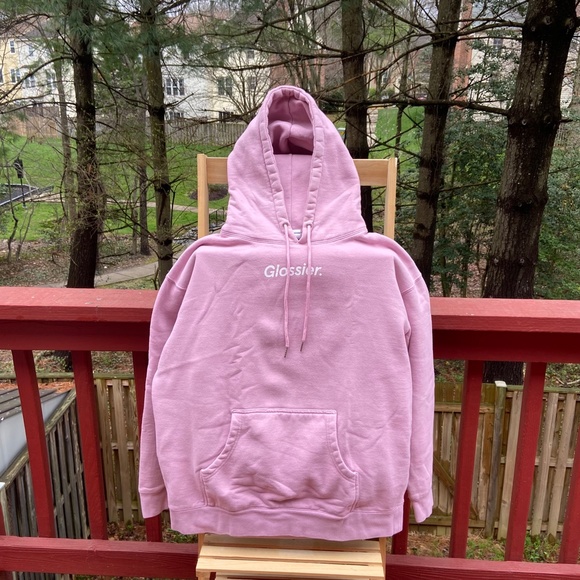 glossier sweatshirt pink